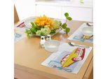 Tovagliette Abakuhaus Oldtimer, Grafica Con Auto D'epoca Vintage Personalizzate Da Collezione Su Sfondo Urbano Grunge, Tiscjdeco In Tessuto Resistente Ai Colori Per La Sala Da Pranzo E La Cucina, Turchese Giallo