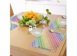 Abakuhaus Tovagliette Con Motivo A Pois, Pois In Morbidi Colori Arcobaleno, Grandi Pois, Forme Intramontabili, Motivo Retrò Artistico, Tiscjdeco In Tessuto Resistente Al Lavaggio Per La Sala Da Pranzo E La Cucina, Multicolore