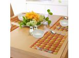 Tovagliette Abakuhaus Chevron, Motivo Chevron Astratto Nei Colori Vintage E Stravaganti Della Stampa A Strisce A V Vecchio Stile, Tiscjdeco In Tessuto Resistente Al Lavaggio Per La Sala Da Pranzo E La Cucina, Arancione Giallo