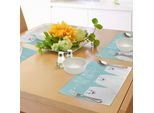 Tovagliette Abakuhaus Con Animali Marini, Tre Simpatici E Divertenti Orsacchiotti Con Diverse Espressioni Allegre, Decorazioni Da Tavola In Tessuto Resistente Al Lavaggio Per La Sala Da Pranzo E La Cucina, Bianco Acquamarina
