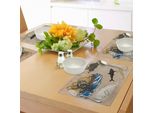 Abakuhaus Tovagliette Mistiche, Collezione Mostri Marini Collage Di Creature Kraken-Kraken-Cane Marino Animali Mitici, Tiscjdeco In Tessuto Resistente Ai Colori Per La Sala Da Pranzo E La Cucina, Multicolore