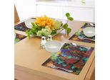 Tovagliette Abakuhaus Mystiker, Misterioso Volto Femminile Con Farfalle E Numeri, Prospettiva Grafica Spirituale, Tiscjdeco In Tessuto Resistente Al Colore Per La Sala Da Pranzo E La Cucina, Multicolore