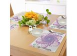 Tovagliette Abakuhaus Spiers, Fiori Digitali Spirali Armoniose Con Petali Hypnotic Vision Flourish, Stampa Onirica, Tiscjdeco In Tessuto Resistente Al Lavaggio Per Sala Da Pranzo E Cucina, Viola