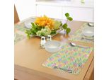 Tovagliette Abakuhaus Chevron, Disegno Geometrico Colorato A Zig Zag Con Caratteristiche Grunge - Grafica Simbolica Moderna, Tiscjdeco In Tessuto Resistente Al Lavaggio Per La Sala Da Pranzo E La Cucina, Multicolore