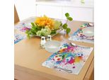 Tovagliette Da Calcio Abakuhaus, Schizzi Colorati Su Palloni Da Calcio World Cup Championship Athletic Artful, Tiscjdeco In Tessuto Resistente Al Lavaggio Per Sala Da Pranzo E Cucina, Multicolore