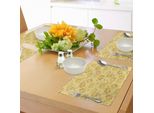 Tovagliette Hawaiane Abakuhaus, Motivo Con Fiori Di Ibisco, Tema Tropicale Spiaggia Con Immagini Naturali Delle Hawaii, Tiscjdeco In Tessuto Resistente Al Lavaggio Per Sala Da Pranzo E Cucina, Giallo Bianco