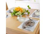 Tovagliette Abakuhaus Grunge, Testa Di Scimmia Con Motivo Su Sfondo Grunge Con Illustrazione Tribale Totemica, Tiscjdeco In Tessuto Resistente Al Colore Per Sala Da Pranzo E Cucina, Marrone E Verde Acqua