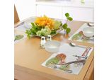 Tovagliette Abakuhaus Wald, Giornata Autunnale Nel Parco Con Foglie Cadute E Alberi Disegnati In Stile Vendemmia, Tiscjdeco In Tessuto Resistente Al Lavaggio Per La Sala Da Pranzo E La Cucina, Verde Marrone
