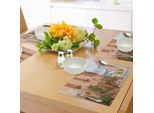 Abakuhaus Tovagliette Mediterranee, Centro Storico Medievale In Toscana Cultura Storica Mediterranea Villaggio Città Pietra Foto, Tiscjdeco In Tessuto Resistente Ai Colori Per La Sala Da Pranzo E La Cucina, Tan