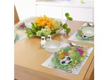 Tovagliette Abakuhaus Sport, Collezione Di Palloni Sportivi Su Acquerelli Splash Vibrant Art Grafica Kids Sala Giochi, Tiscjdeco In Tessuto Resistente Al Lavaggio Per Sala Da Pranzo E Cucina, Multicolore
