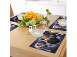 Abakuhaus Tovagliette, Sistema Solare Pianeti Tutti Insieme Nello Spazio Mercurio Giove Globo Saturno Universo, Tiscjdeco In Tessuto Resistente Ai Colori Per La Sala Da Pranzo E La Cucina, Multicolore