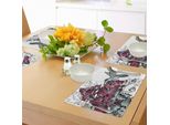 Tovagliette Abakuhaus Con Motivo Colibrì, Bouquet Di Orchidee E Stampa Artistica Con Motivo Naturale Colibrì, Decorazione Da Tavola In Tessuto Resistente Al Lavaggio Per Sala Da Pranzo E Cucina, Rosso Bordeaux