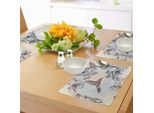 Tovagliette Abakuhaus Colibrì, Uccelli E Fiori Di Ibisco Nostalgia Design Artistico Antico Stampa Classica, Tiscjdeco In Tessuto Resistente Al Colore Per La Sala Da Pranzo E La Cucina, Marrone Verde Acqua