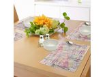 Tovagliette Abakuhaus Grunge, Abstract Grunge Paint Con Molteplici Figure E Linee Complesse E Miste, Stampa Artistica, Tiscjdeco In Tessuto Resistente Al Colore Per La Sala Da Pranzo E La Cucina, Multicolore