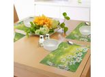 Abakuhaus Tovagliette Narciso, Narcisi Sotto Rami Di Alberi Vibranti, Tema Fiori Primaverili, Foglie Stagionali, Tiscjdeco In Tessuto Resistente Al Colore Per Sala Da Pranzo E Cucina, Giallo Verde