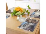 Abakuhaus Tovagliette Mediterranee, Appartamenti Italiani Nella Città Antica, Paesaggio Italiano, Dreamy Path Destination Photo, Tiscjdeco In Tessuto Resistente Al Colore Per La Sala Da Pranzo E La Cucina, Multicolore