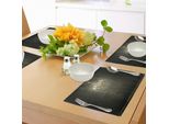 Tovagliette Abakuhaus Grunge, Classico Candelabro In Una Stanza Gotica In Legno Scuro, Immagine In Stile Vintage, Tiscjdeco In Tessuto Resistente Al Colore Per La Sala Da Pranzo E La Cucina, Giallo E Grigio