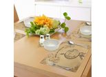 Abakuhaus Tovagliette Ispiratrici, Retro Globe Earth World Con Grande Citazione Avventurosa In Stile Boho, Tiscjdeco In Tessuto Resistente Al Colore Per La Sala Da Pranzo E La Cucina, Nero