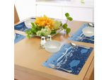 Tovagliette Abakuhaus Con Gabbiani, Illustrazioni Subacquee, Pesci Tropicali, Barche A Vela, Onde, Uccelli E Fauna Marina, Tiscjdeco In Tessuto Resistente Al Lavaggio Per Sala Da Pranzo E Cucina, Bianco E Blu.