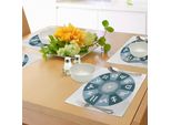 Tovagliette Abakuhaus Zodiaco, Illustrazione Con Set Di Simboli E Tema Spazio-Universo-Stelle-Galassie-Cosmo, Tiscjdeco In Tessuto Resistente Al Lavaggio Per Sala Da Pranzo E Cucina, Verde