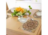 Tovagliette Abakuhaus Zodiaco, Micro Cosmos Universe Icon Punta Orientale Forma Mandala Con Simboli Su Sfondo Grunge, Tiscjdeco In Tessuto Resistente Al Lavaggio Per Sala Da Pranzo E Cucina, Marrone Chiaro