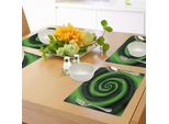 Tovagliette Abakuhaus Spiers, Numeri Vorticosi Generati Digitalmente Con Colori Vibranti E Stampa Artistica, Decorazioni Da Tavola In Tessuto Resistente Al Lavaggio Per La Sala Da Pranzo E La Cucina, Verde