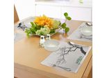 Tovagliette Abakuhaus Baum, Drastico Paesaggio Invernale Con Panchina Retrò E Albero Solitario In Una Fredda Giornata, Tiscjdeco In Tessuto Resistente Al Lavaggio Per La Sala Da Pranzo E La Cucina, Grigio Antracite Verde Mare