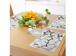 Tovagliette Abakuhaus Grunge, Grunge Star Brush Strokes Con Bordi E Angoli Diversi, Stampa Artigianale, Tiscjdeco In Tessuto Resistente Al Lavaggio Per La Sala Da Pranzo E La Cucina, Grigio Antracite