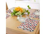 Tovagliette Abakuhaus Con Motivi Fruttati, Deliziosa Stampa Di Bacche Mature, Fragole, Lamponi, More, Frutti Estivi, Decorazioni Da Tavola In Tessuto Resistente Ai Colori Per La Sala Da Pranzo E La Cucina, Rosso Prugna.