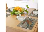 Tovagliette Giapponesi Abakuhaus, Motivo Asiatico Orientale Con Carpe Koi, Tema Acquatico, Tessuto Lavabile E Resistente Al Lavaggio Per Sala Da Pranzo E Cucina, Multicolore