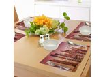 Abakuhaus Tovagliette Con Immagini Urbane, Dubai Di Notte Panorama Urbano Con Grattacieli Panorama Picture Arabian Peninsula, Tiscjdeco In Tessuto Resistente Ai Colori Per La Sala Da Pranzo E La Cucina, Multicolore