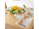Tovagliette Abakuhaus, Immagine Di Foglie Di Acero Canadese Nella Stagione Autunnale Con Morbidi Effetti Riflettenti, Decorazioni Da Tavola In Tessuto Resistente Allo Scolorimento Per La Sala Da Pranzo E La Cucina, Arancione E Bianco.