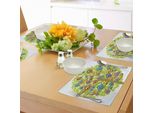 Abakuhaus Tovagliette Divertenti, Gruppo Di Caricature Famiglia Di Uccelli Canari Colorati Su Ramo Di Quercia Illustrazione Di Animali, Tiscjdeco In Tessuto Resistente Ai Colori Per La Sala Da Pranzo E La Cucina, Multicolore