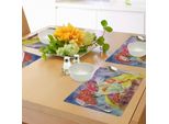 Abakuhaus Tovagliette Psichedeliche, Funghi Acquerellati Con Tema Bosco Incantato In Stile Grunge Artistico Onirico, Tovagliette In Tessuto Resistente Ai Colori Per La Sala Da Pranzo E La Cucina, Multicolore