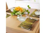 Abakuhaus Tovagliette, Sentiero Nel Bosco Autunnale Con Foglie Sfiorite, Scena Romantica E Suggestiva, Tiscjdeco In Tessuto Resistente Ai Colori Per La Sala Da Pranzo E La Cucina, Giallo Marrone