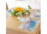 Tovagliette Abakuhaus Ying Yang, Motivo Mandala Rotondo Sfumato Con Yin Yang Terzo Occhio, Arte Mistica Zen Asiatica, Tovaglietta Decorativa In Tessuto Resistente Al Lavaggio Per Sala Da Pranzo E Cucina, Rosa E Blu