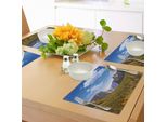 Tovagliette Abakuhaus Yosemite, Yosemite El Capitan E Half Dome Nei Parchi Nazionali Della California, Vista Estiva Degli Stati Uniti, Tiscjdeco In Tessuto Resistente Ai Colori Per La Sala Da Pranzo E La Cucina, Verde Blu