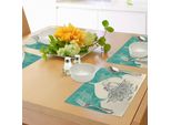 Tovagliette Abakuhaus Chakra, Immagine Vintage Grunge Con Donna Danzante Generata Con Stampa Etnica Ondulata, Tiscjdeco In Tessuto Resistente Al Lavaggio Per Sala Da Pranzo E Cucina, Beige Blu