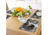 Tovagliette Abakuhaus Yosemite, Cascate Nel Parco Nazionale Yosemite In California Stampa Monocromatica Su Carta Antica, Tiscjdeco In Tessuto Resistente Ai Colori Per La Sala Da Pranzo E La Cucina, Bianco Nero