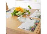 Abakuhaus Tovagliette Natalizie, Ufficio Festivo, Design Festivo, Albero, Festa, Fiocchi Di Neve, Tiscjdeco In Tessuto Resistente Al Lavaggio Per Sala Da Pranzo E Cucina, Bianco, Verde, Rosso