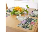Tovagliette Abakuhaus In Ciliegio, Collage Primaverile Con Ramoscelli Di Ciliegio In Fiore, Alberi Di Sakura E Rametti Di Gelsomino, Decorazioni Da Tavola In Tessuto Resistente Al Lavaggio Per La Sala Da Pranzo E La Cucina, Multicolore