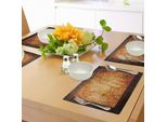 Tovagliette Abakuhaus Con Mappa Dell'isola, Mappa Antica Datata Con Colori Intensi Su Sfondo In Legno - Design Artistico Hid Out Shore, Tessuto Lavabile E Resistente Allo Scolorimento Per Sala Da Pranzo E Cucina, Arancione Marrone