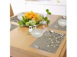 Tovagliette Giapponesi Abakuhaus, Stile Retrò Con Motivo Botanico Metaforico Di Fiori Di Twiggy Dell'est, Tiscjdeco In Tessuto Resistente Al Lavaggio Per La Sala Da Pranzo E La Cucina, Beige Marrone