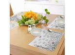 Abakuhaus Tovagliette Bianche E Nere, Illustrazioni A Forma Di Cuore, Tema Amore, Sposa, Matrimonio, Tiscjdeco In Tessuto Resistente Al Lavaggio Per Sala Da Pranzo E Cucina, Bianco, Nero, Rosso