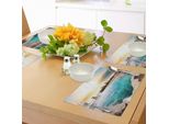 Tovagliette Abakuhaus Yellowstone, Sorgenti Termali Nel Parco Nazionale Di Yellowstone, Sole, Nuvole, Terra Magica, Natura, Tiscjdeco In Tessuto Resistente Ai Colori Per La Sala Da Pranzo E La Cucina, Turchese