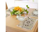 Tovagliette Abakuhaus Zodiaco, Ruota Delle Icone Dell'oroscopo Su Uno Sfondo Opprimente Con Stampa Cosmica Occulta, Tovaglietta Decorativa In Tessuto Resistente Ai Colori Per La Sala Da Pranzo E La Cucina, Beige Marrone