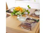 Abakuhaus Tovagliette Con Motivi Urbani, Strada A Pienza In Toscana, Italia, Con Cesto Appeso, Fiori, Bicicletta, Tiscjdeco In Tessuto Resistente Ai Colori Per La Sala Da Pranzo E La Cucina, Verde Rosso