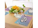 Abakuhaus Tovagliette Citazione, Mai Retrò, Pop Art Pensare, La Bolla Ombre Digitale Pois Motivazione Pensa, Tiscjdeco In Tessuto Resistente Al Colore Per La Sala Da Pranzo E La Cucina, Rosa Blu