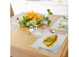 Abakuhaus Tovagliette Con Citazioni, Frasi Ispiratrici Su Sfondo Acquerellato Irregolare Con Tema Della Vita Consapevole, Tiscjdeco In Tessuto Resistente Al Lavaggio Per Sala Da Pranzo E Cucina, Giallo Nero