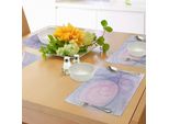Abakuhaus Tovagliette Psichedeliche, Frattale Astratto Misterioso Con Strano Motivo Decorativo Sull'eternità, Tiscjdeco In Tessuto Resistente Al Lavaggio Per La Sala Da Pranzo E La Cucina, Viola Rosa